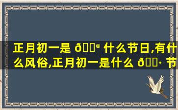 正月初一是 💮 什么节日,有什么风俗,正月初一是什么 🌷 节有哪些风俗